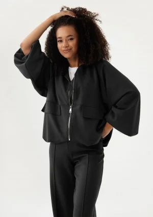 Bumo - Black rayon bomber sweatshirt