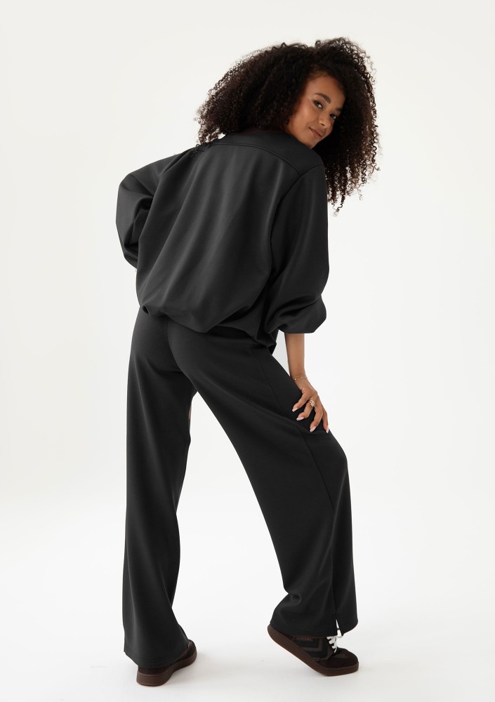 Bumo - Bluza bomberka z dzianiny soft Black