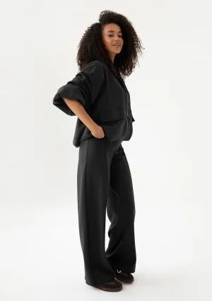 Bumo - Black rayon bomber sweatshirt