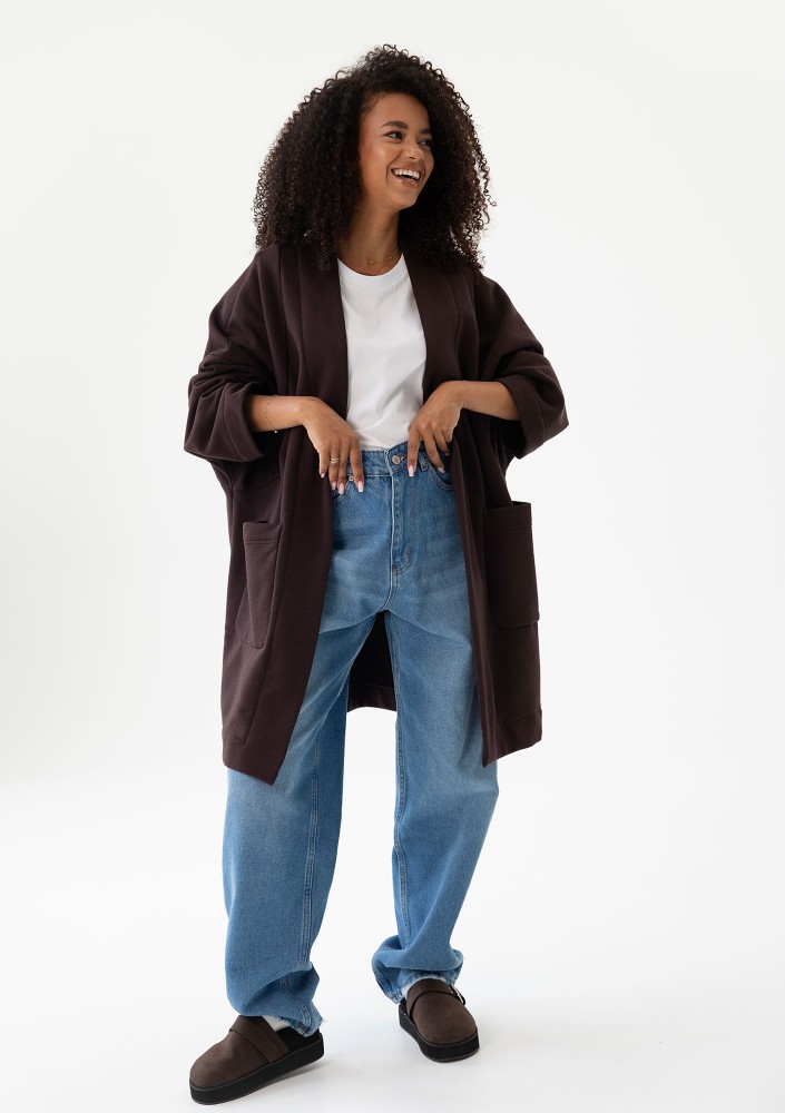 Muva - Dark chocolate kimono cardigan