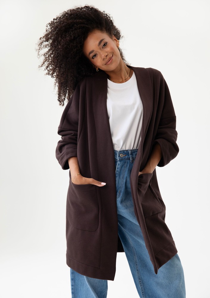 Muva - Dark chocolate kimono cardigan