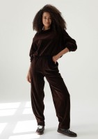 Vell - Dark chocolate brown velvet bomb sweatshirt