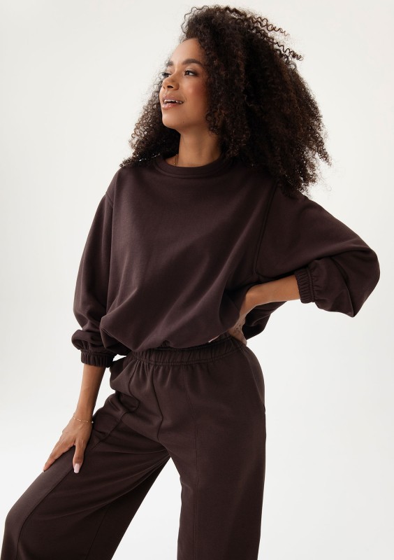 Puff - Bluza z dzianiny typu bombka Dark Chocolate