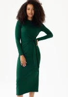 Solene - Green fitted midi dress
