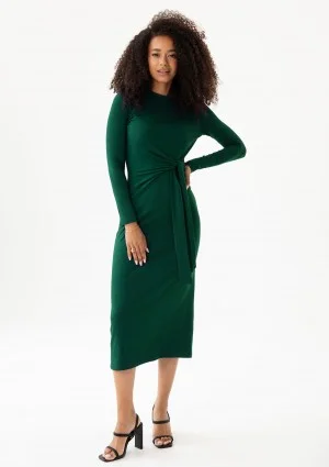 Solene - Green fitted midi dress