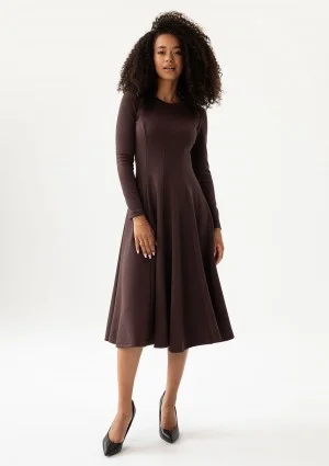 Grace - Brown rayon midi dress