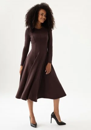 Grace - Brown rayon midi dress