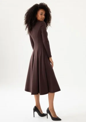 Grace - Brown rayon midi dress