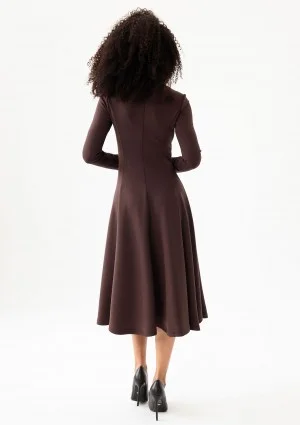 Grace - Brown rayon midi dress