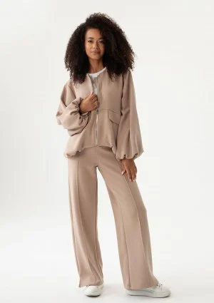 Taro - Latte beige rayon pants