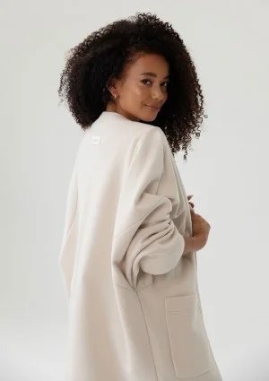 Muva - Oversizowa narzutka kimono grubej z dzianiny Coconut