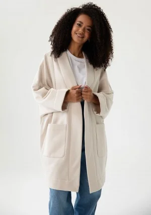 Muva - Oversizowa narzutka kimono grubej z dzianiny Coconut