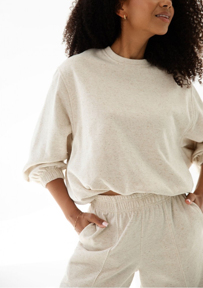 Puff - Melange beige bomb sweatshirt