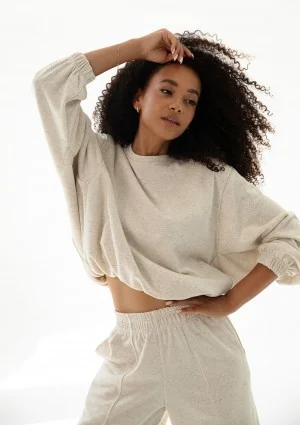 Puff - Melange beige bomb sweatshirt