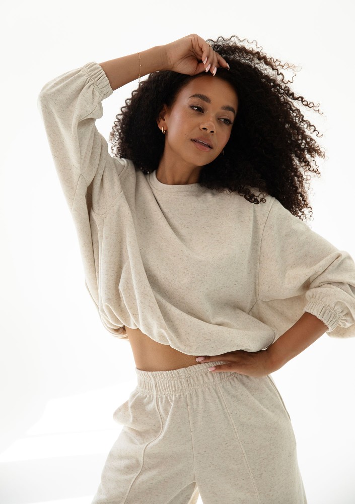 Puff - Melange beige bomb sweatshirt