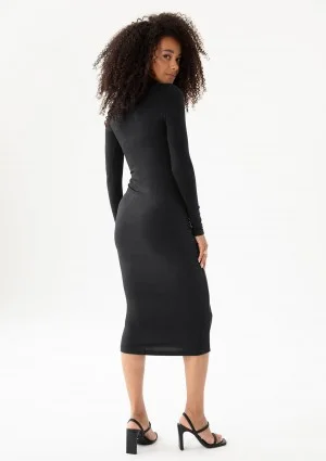 Keyline - Black fitted midi dress with a cutout