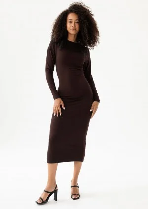 Viree - Brown draped midi dress
