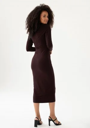 Viree - Brown draped midi dress
