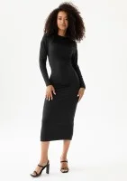 Viree - Black draped midi dress