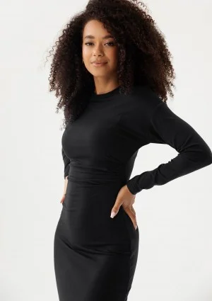 Viree - Black draped midi dress