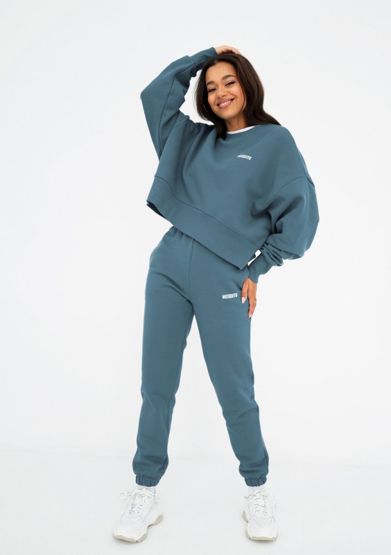 Shore - Retro blue simple sweatshirt