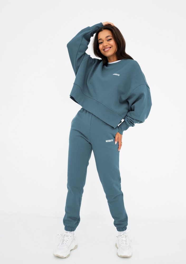 Shore - Retro blue simple sweatshirt