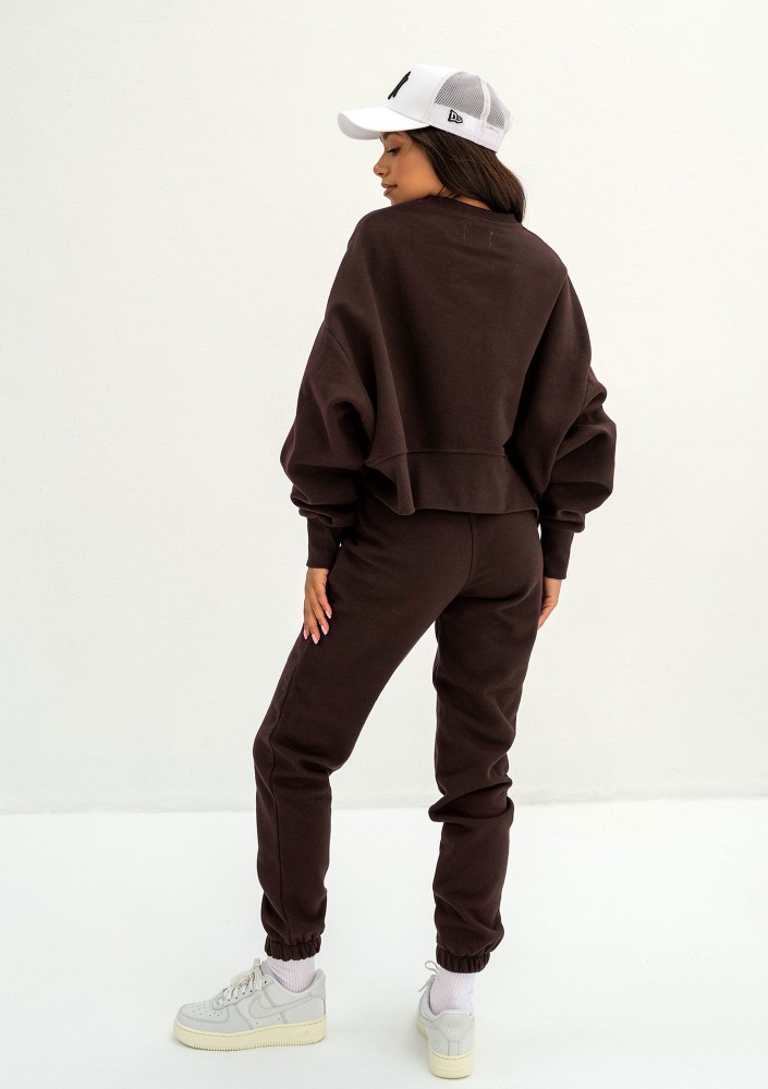 Shore - Dark chocolate brown simple sweatshirt