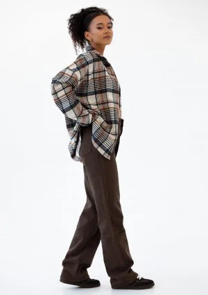 Shay - Winceyette oversize shirt Mocha Ink