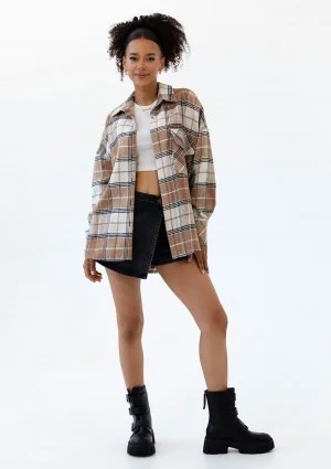 Shay - Winceyette oversize shirt Beige