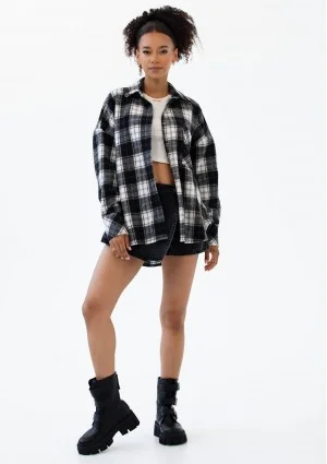 Shay - Winceyette oversize shirt Black