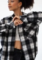 Shay - Winceyette oversize shirt Black