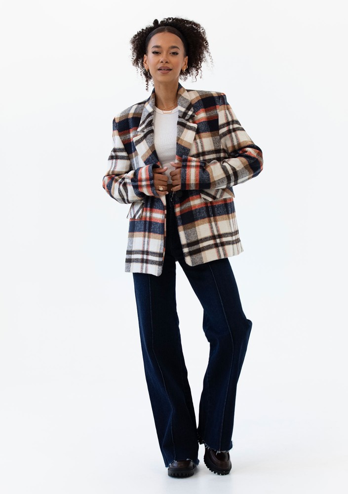 Ridge - Winceyette checked blazer Red