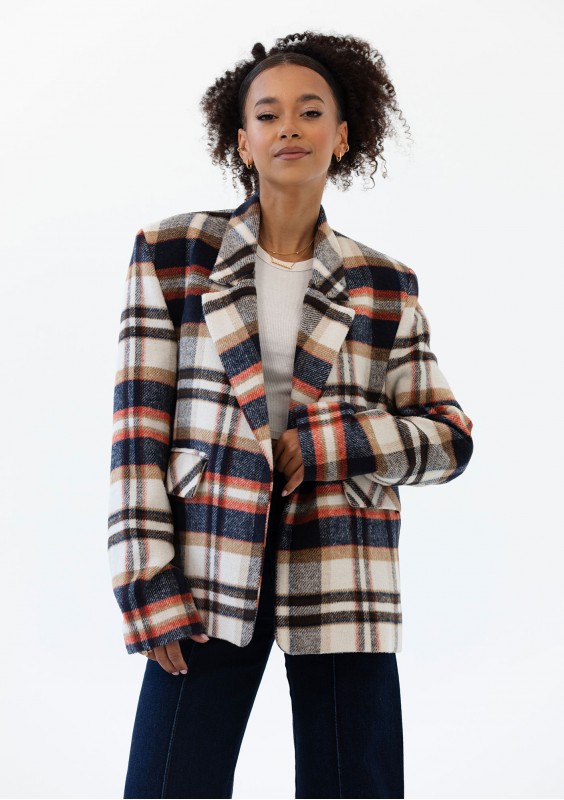 Ridge - Winceyette checked blazer Red