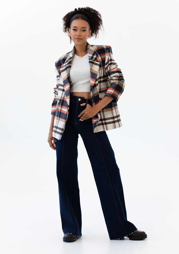 Ridge - Winceyette checked blazer Red