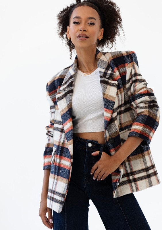 Ridge - Winceyette checked blazer Red