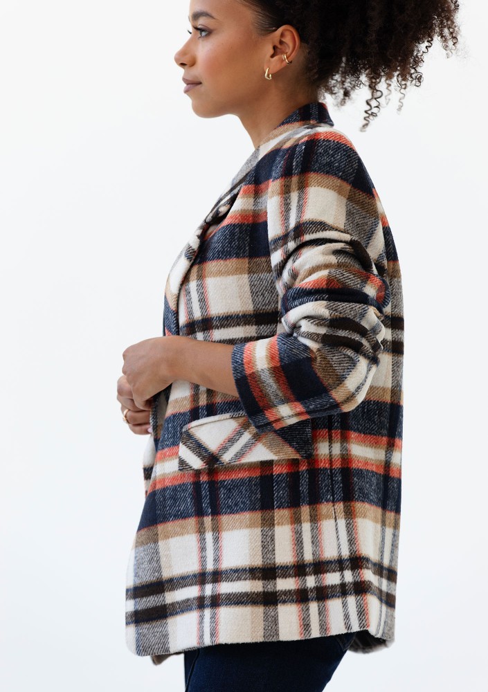 Ridge - Winceyette checked blazer Red