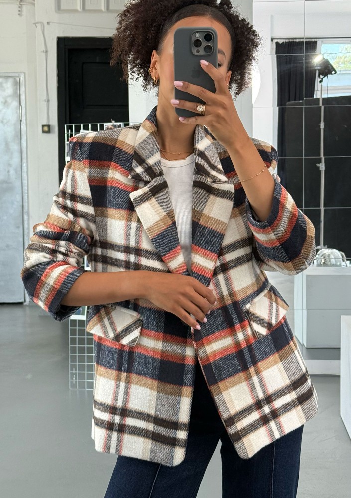 Ridge - Winceyette checked blazer Red