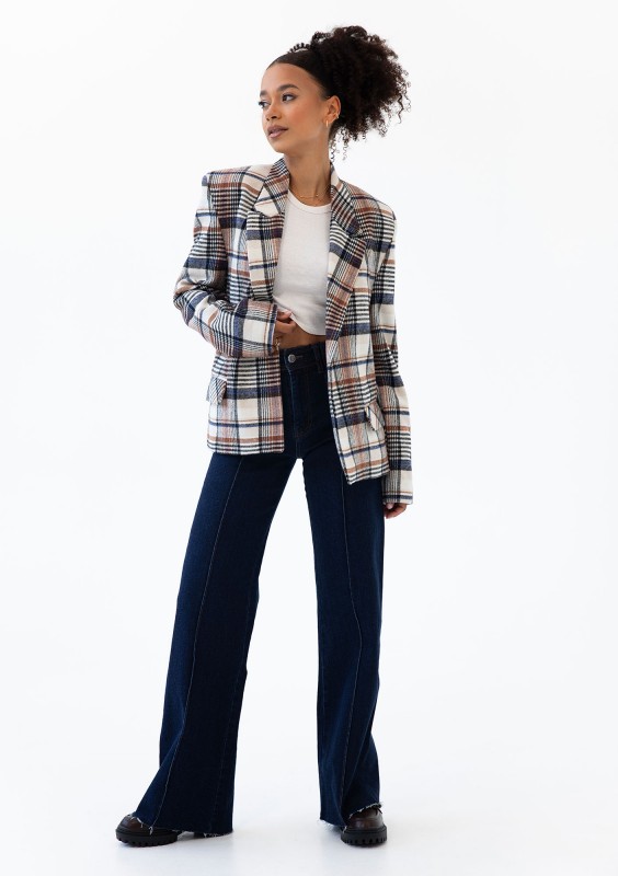 Ridge - Winceyette checked blazer Blue