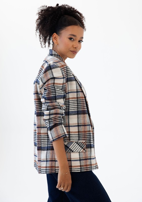 Ridge - Winceyette checked blazer Blue