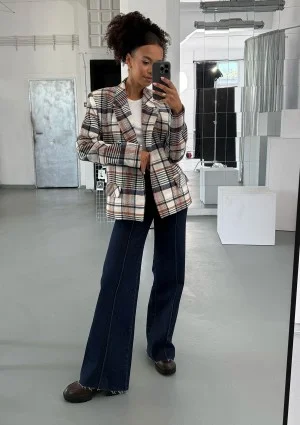 Ridge - Winceyette checked blazer Blue