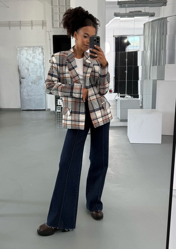 Ridge - Winceyette checked blazer Blue