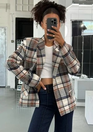 Ridge - Winceyette checked blazer Blue