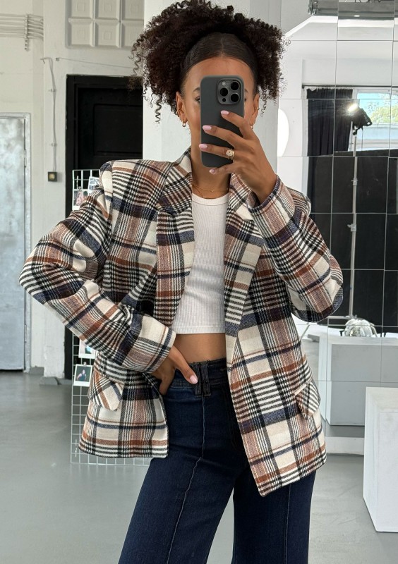 Ridge - Winceyette checked blazer Blue