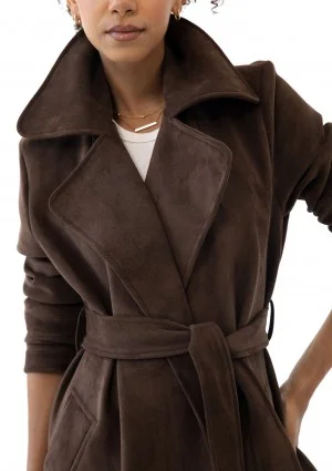 Sable - Brown faux suede coat