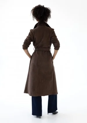 Sable - Brown faux suede coat