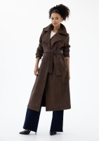 Sable - Brown faux suede coat