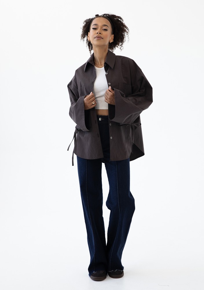 Floe - Brown oversize cotton shirt