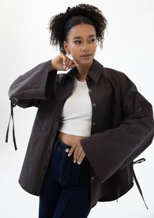 Floe - Brown oversize cotton shirt