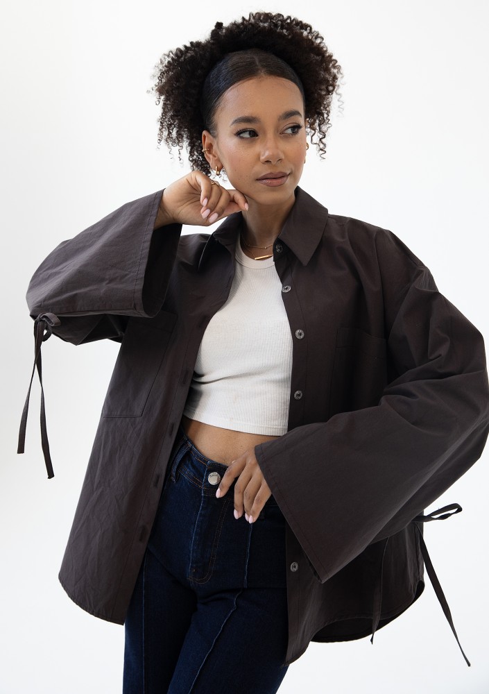 Floe - Brown oversize cotton shirt