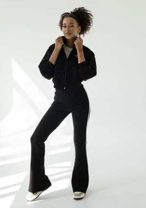 Relay - Short black zipped jumper